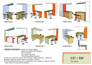 Conseil d‘amenagement pour un ilôt bar - plan projet